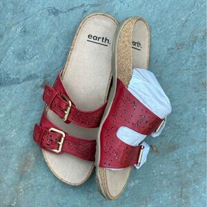 ❤️ Earth Red Leather Double Strap Sandal ❤️